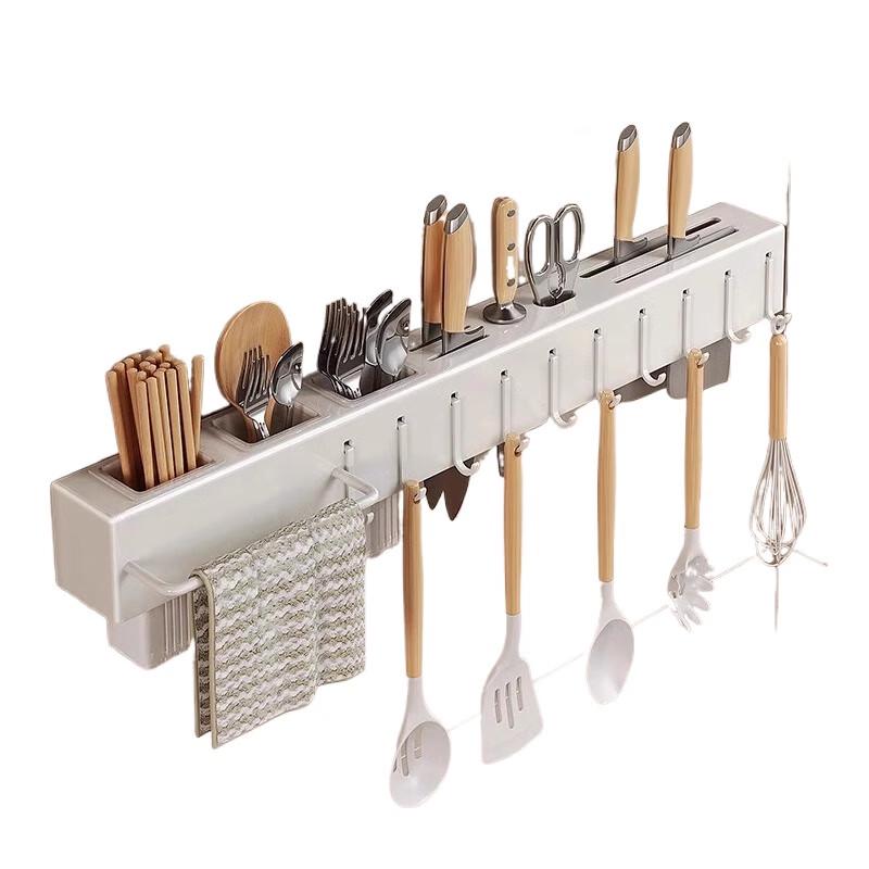 No-Drill Stainless Steel Kitchen Knife & Utensil Organizer Rack