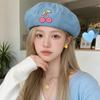 Women S Vintage Polka Dot Beret Hat Large Size Fashionable Painter Cap
