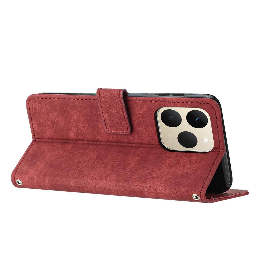 For Realme 15T 5G Stand Case Imprinted Lines Leather Phone Cover