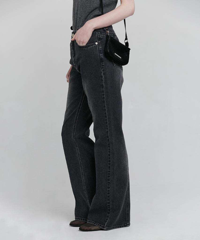 Loutaideu Semi Bootcut Denim Pants [Black]