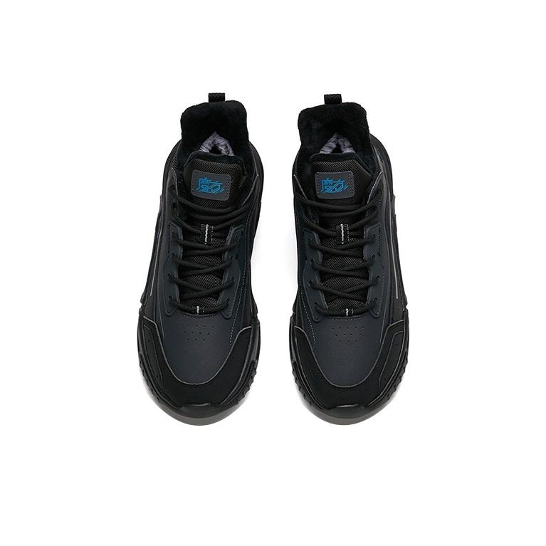 Anta Leather Casual Wear Resistant Non-Slip Low-Top Running Shoes Men Sneaker Gray Black 112148980-3