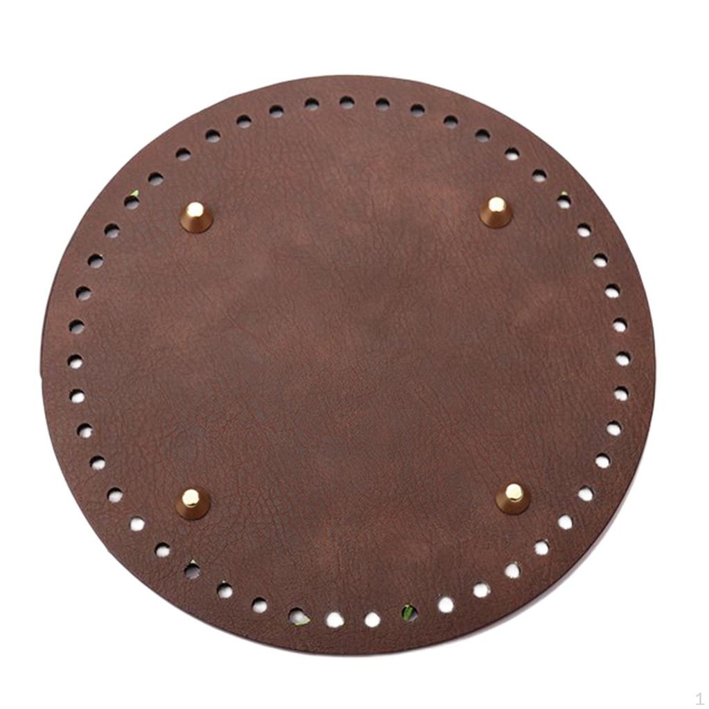 Bottom for Crochet, 1PC PU with Feet, Leather Holes Knitting Purse ,