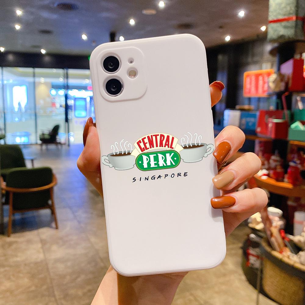 

Friends TV Show Central Perk Square Liquid Silicone Phone Case For iPhone 14 11 12 13 Pro Max Mini X XS XR 7 8 Plus SE DIY Cover iPhone 12 Mini