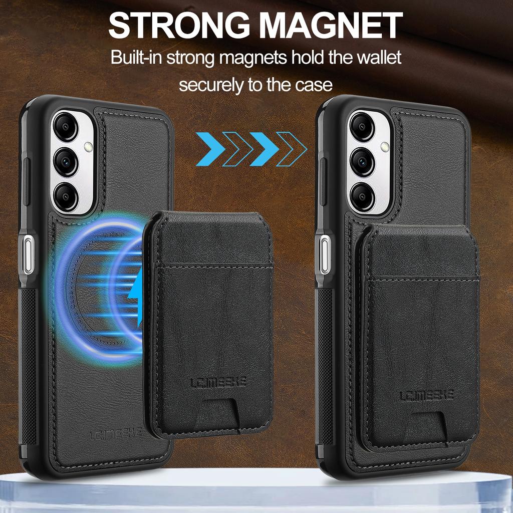 For Samsung Galaxy A54 5G Magnetic Case Detachable Card Holder Leather+TPU Mobile Cover