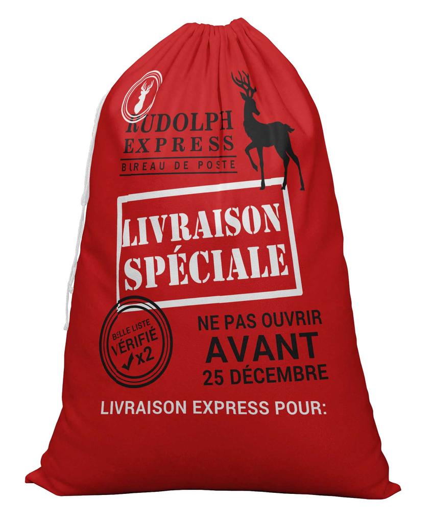 Printtoo 2 Pcs Santa Gift Sack For Kids Presents Xmas Bag Christmas Sack Personalized Bags Large 27x20 Inch