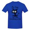 It S Fine I M Fine Everything Is Fine Funny Cat Trendy Tshirtlazy Style Reinforced Collar Tees