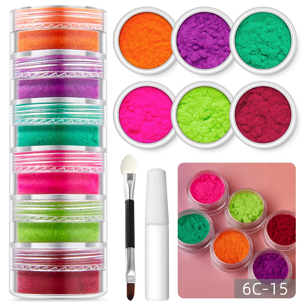 

Украшения для дизайна ногтей, разноцветные, 6 цветов, бархат, шерсть, плюш, пудра, флокированный клей, набор инструментов для самостоятельного создания украшений opp bag