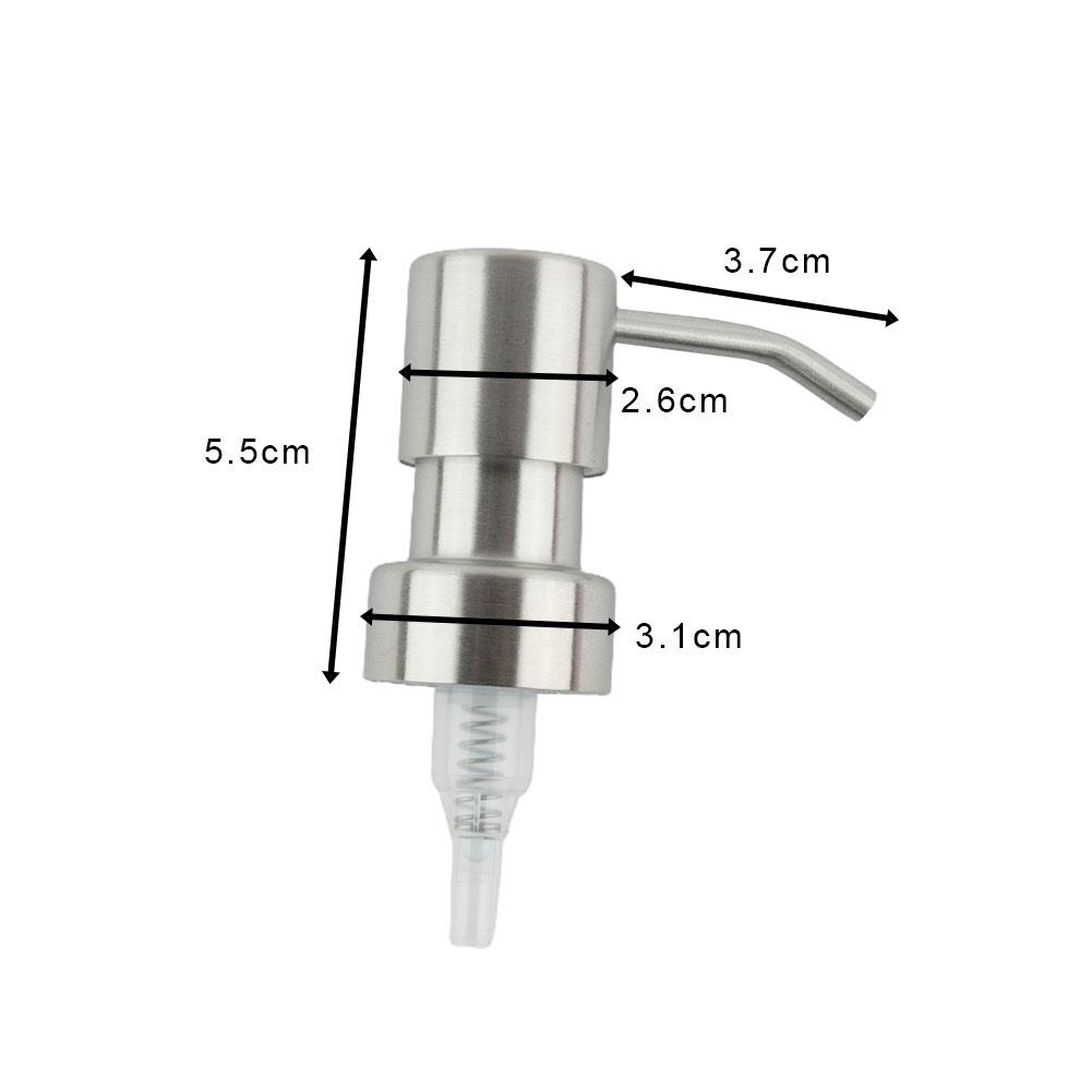 Press Head Soap Pump Bottle Dispenser Hand Jar Liquid Lotion Nozzle Replacement Shampoo Stainless Steel Bathroom