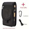 Portable 3-Compartment Layered Storage Bag Outdoor Phone Waist Pack 6.3-Inch Casual Nylon Durable Belt Bag