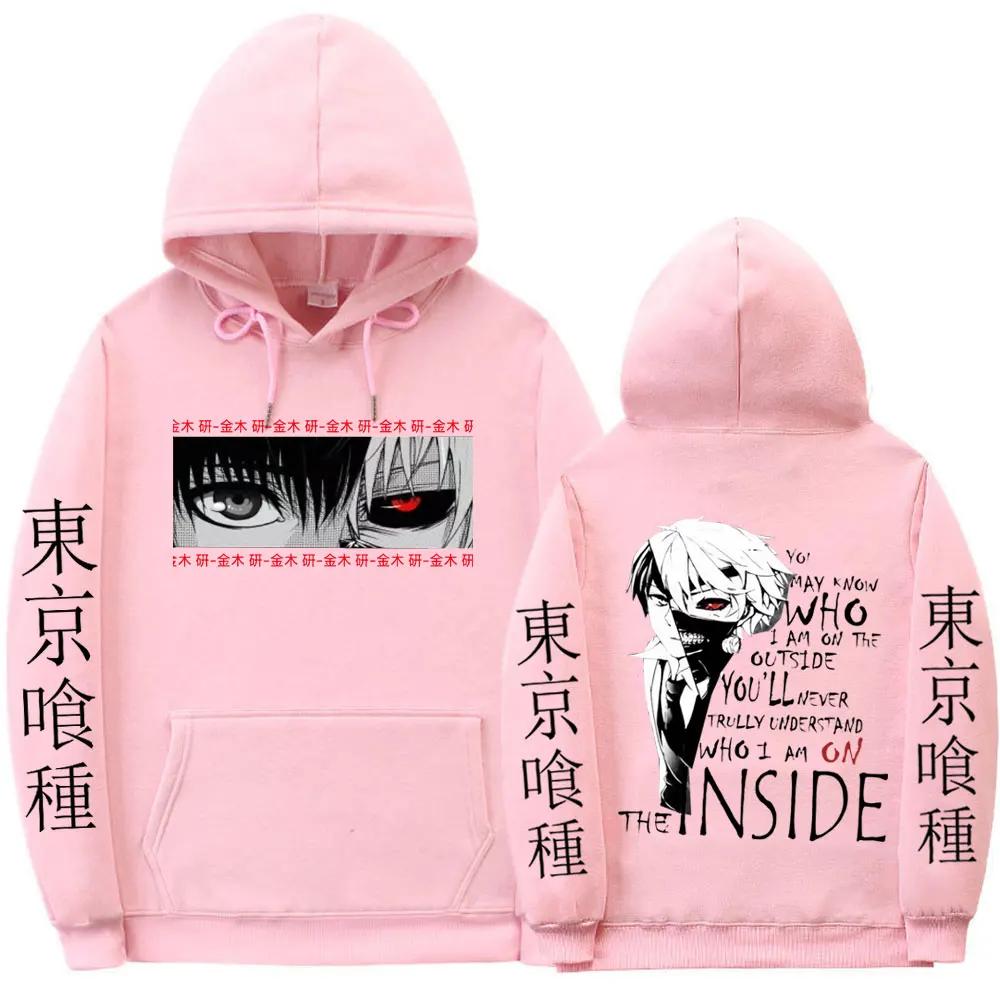 Japanese Anime Kaneki Ken Tokyo Ghoul Graphics Print Hoodie Men's Women Fashion Gothic Cool Hooded Sweatshirts Unisex Streetwear
