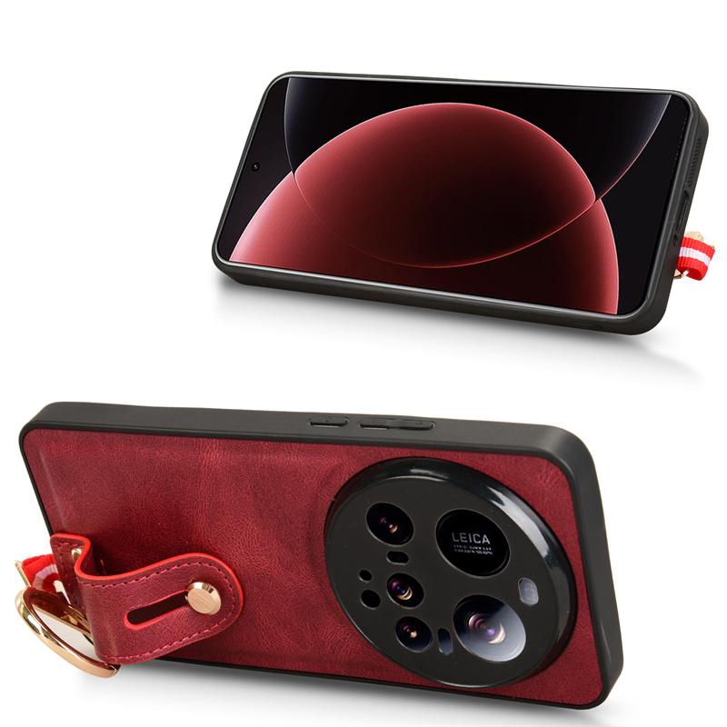 For  15 Ultra Case Fashion Ring WristStrap Leather Phone Holder Case For  15 Ultra Drop-Resistant Cover