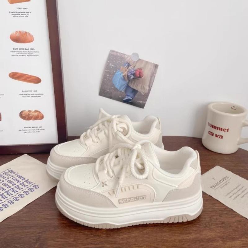 22 spring new shoes casual thick soles increase height and show thinness sports simple board shoes 35