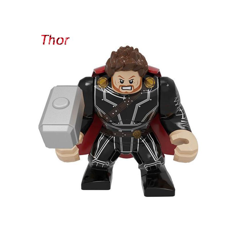 Non-Toxic Superhero Figure Panther Red Hulk Big Size Crocodile Thanos Hulk Building Blocks Children Assembled Educational Toys
