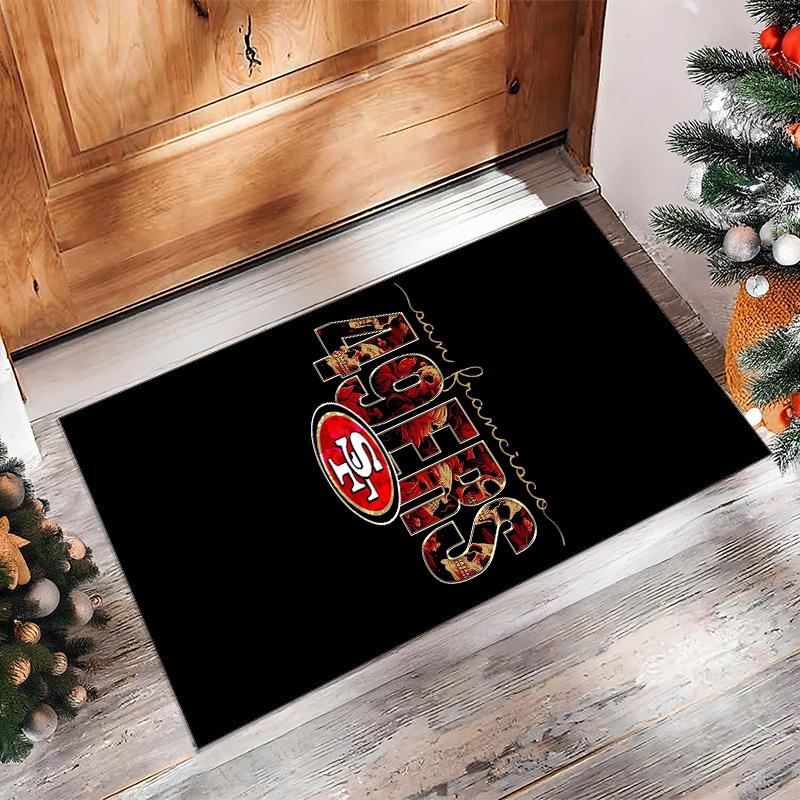 San Francisco 49ers Kristall-Samt-Teppich Weich Anti?Rutschfeste Fußmatte Bequemer Wohnzimmer Schlafzimmer Dekor Teppich