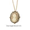 Vintage Sculpture Pendant Necklace With Crystal Accent Rhinestones Neckchain Alloy Jewelry For Women Daily Wear