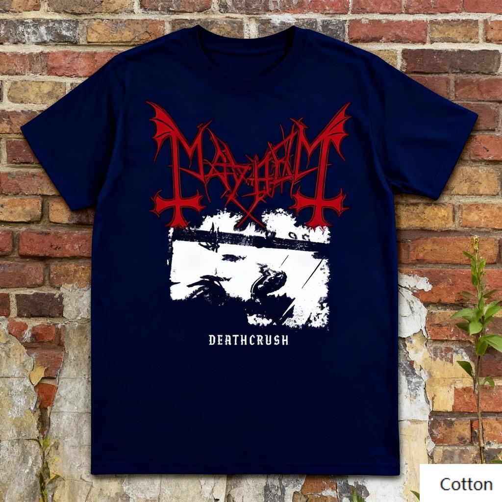 Dunkles Metall - Gothic - Themen T-Shirt mit Rundhalsausschnitt, das ein unverwechselbares dunkelgothisches Design zeigt, Marke Reine Baumwolle Streetwear
