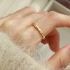 Brushed Plain Ring, Female Niche Light Luxury, High Sense, Irregular Index Finger Ring, Can't Lose Color, Ring Tide