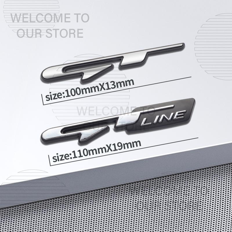 Car Decor Metal GT Line Lettering Front Grille Emblem 3D Sticker For Kia Kona Stonic Sorento Optima K5 Morning Rear Trunk Decals