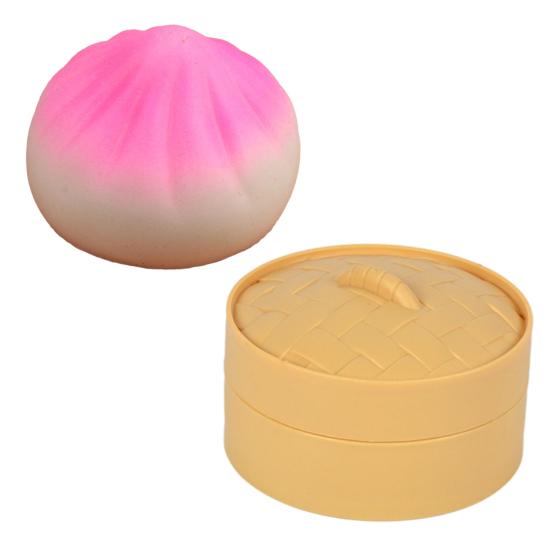 Chinese Food Squeeze Toy Slow-Rising Bun Dumpling Roll TPR Steamed Fidget Toy for Stress Relief Cute