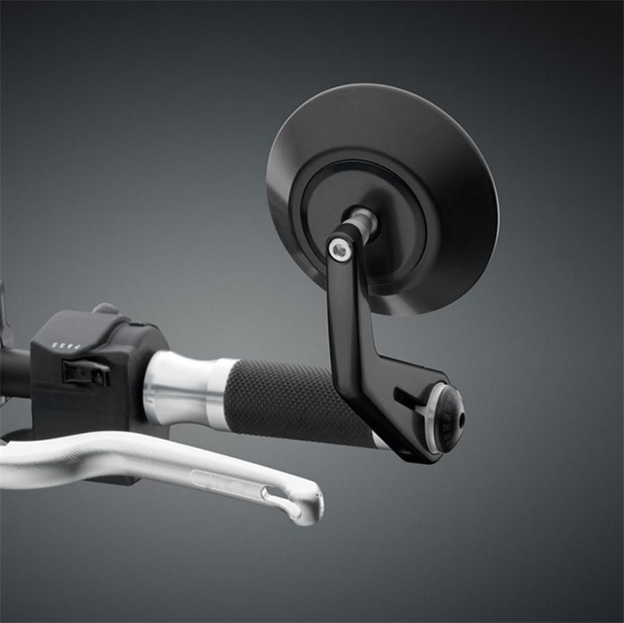 Black Motorcycle CNC Aluminum Rearview Handle Bar End 7/8" Side Mirrors Round