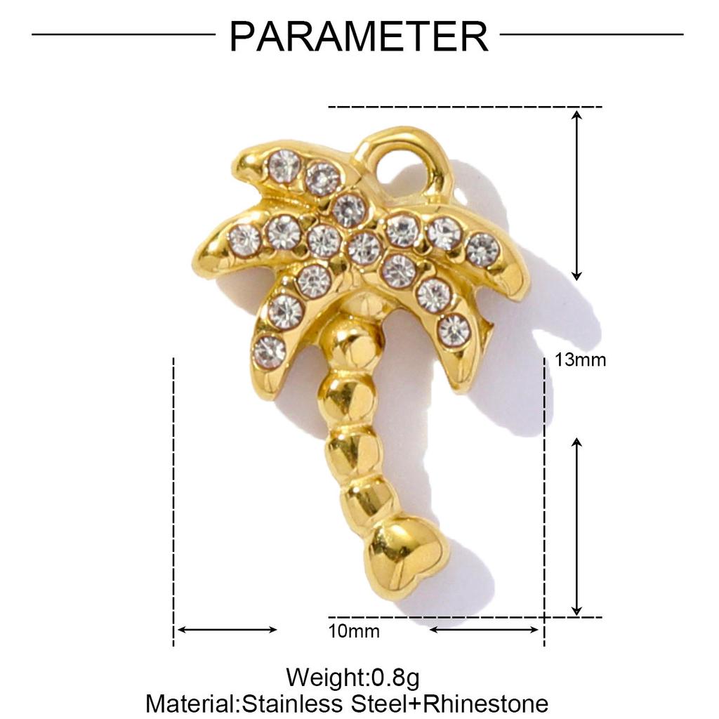 3pcs/Lot Stainless Steel Rhinestone Shell Starfish Crab Pendant Seahorse Dolphin Turtle DIY Charms Necklace Making Women Jewelry