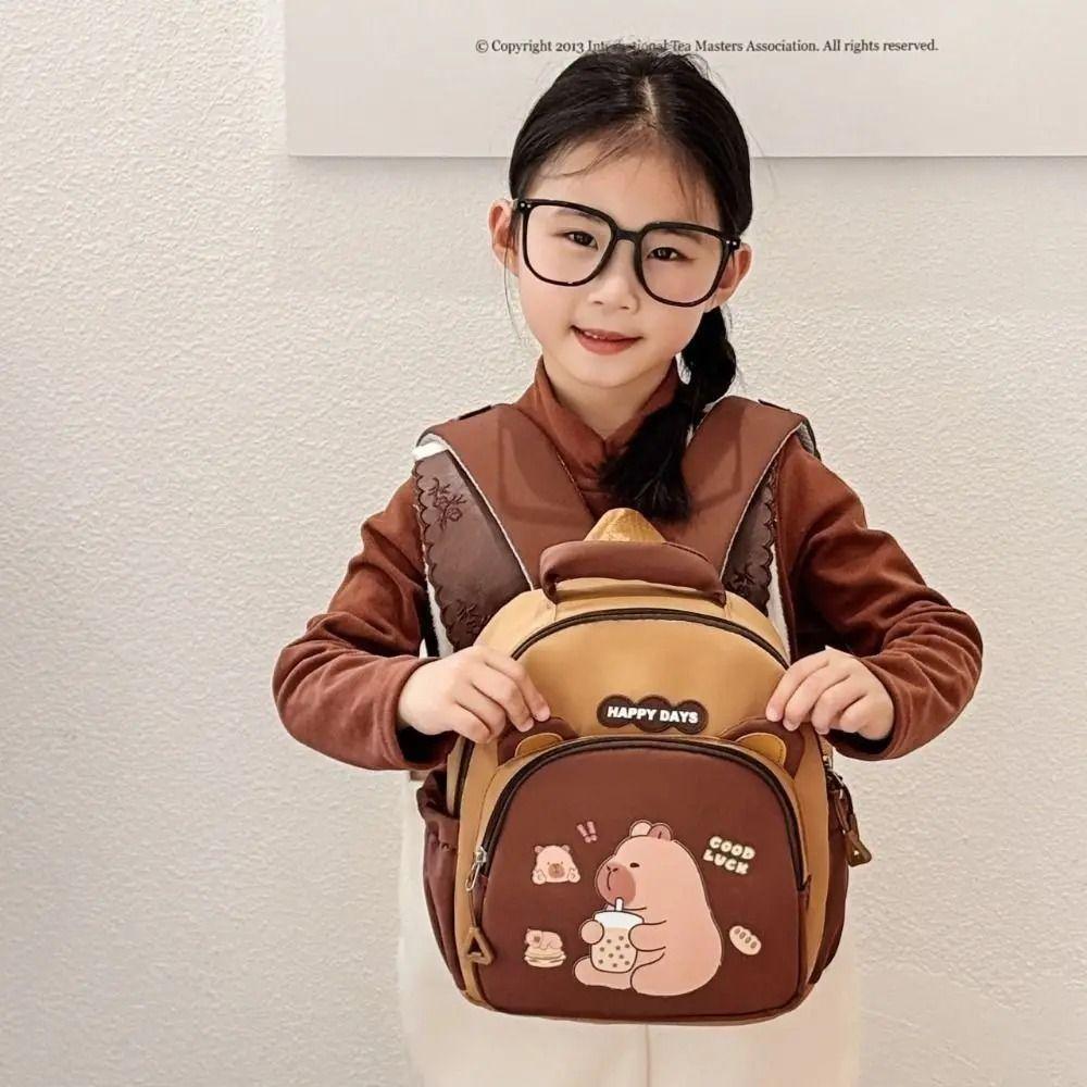 Cartoon Capybara Kindergarten Backpack Lightweight Children School Bag  Girls