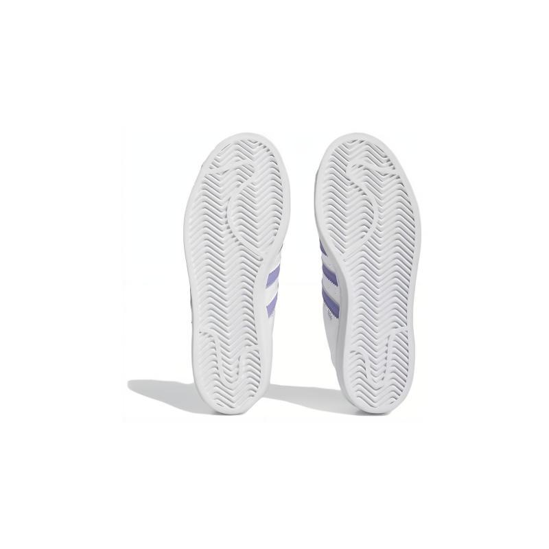 Adidas Originals SUPERSTAR Slip Resistant Abrasion Resistant Low top Kids' Skateboarding Shoes White Purple Sneakers HP6215