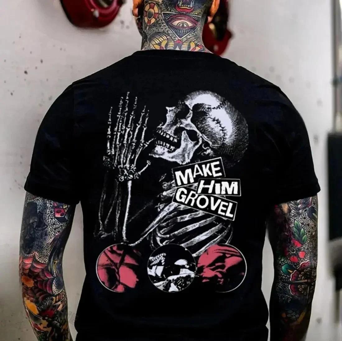MAKE HIM GROVEL Skeleton T-shirt XXXXL