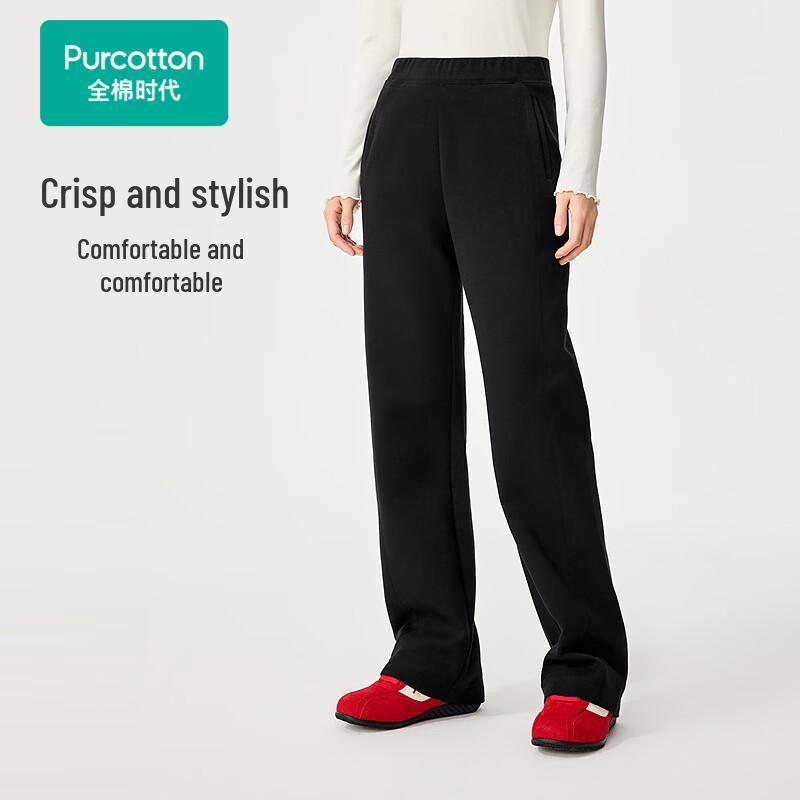 PurCotton Women s Knit Straight-Leg Air Layer Pants 175/L