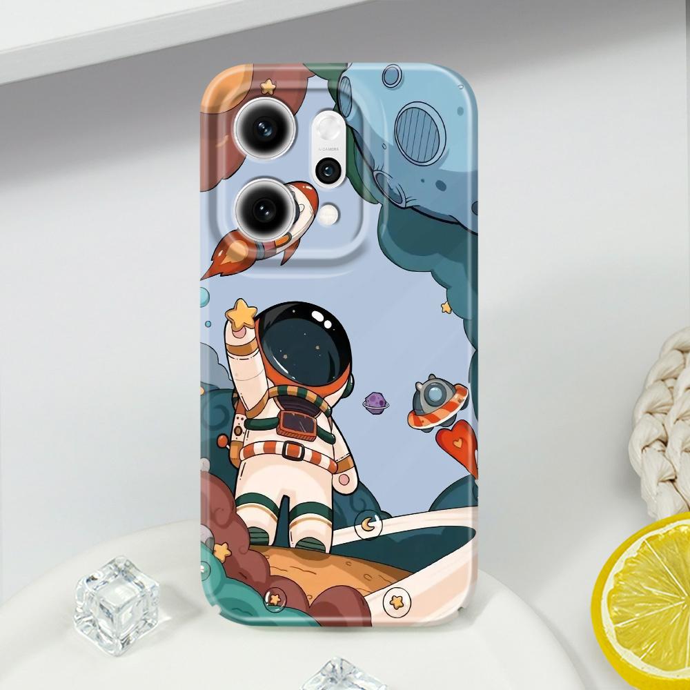 Flying Astronaut Phone Case For OPPO Reno 14 14F 13 13F 12 12F 11 11F 10 8 8Z 8T 7 7Z Pro 4G 5G Film Hard Cover