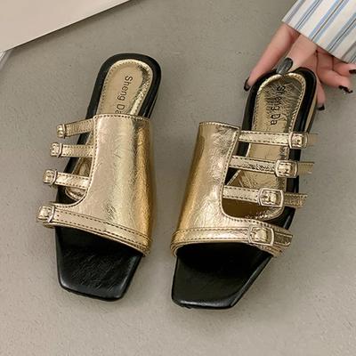 Damen Hausschuhe mit Absatz Freizeitschuhe Sommer Walking Bequeme Sandalen Frau 2025 Neuer Trend Schuhe Designermarke Strand Mujer Zapatillas