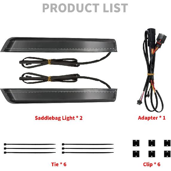 HDBUBALUS Extended Saddlebag Light LED Turn Signal Brake Lamp Fit for Harley Touring Road King Street Road Glide FLHR 2014-2022 (Color: Smoke Lens)