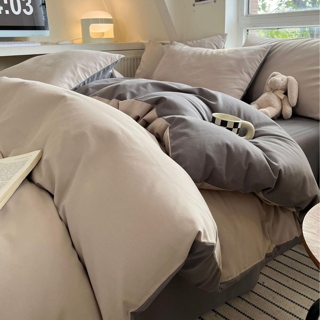 Bedding Four-piece Set Printed Skin-friendly Water Wash Sheets Quilt Cover Pillowcase Set