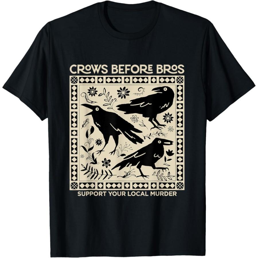 

ObRenKi Crows Before Bros Support Your Local Murder Funny Halloween T-Shirt XXXXXL різнокольоровий