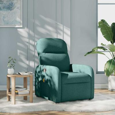 Vidaxl Foldable Massage Armchair, Dark Green, Fabric Upholstered