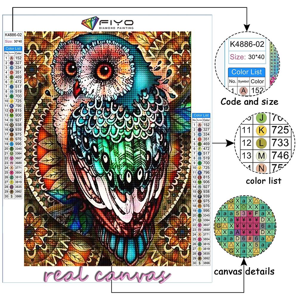 Cross Stitch Kit DIY Diamond Embroidery Animal Owl Diamond Painting Home Decor