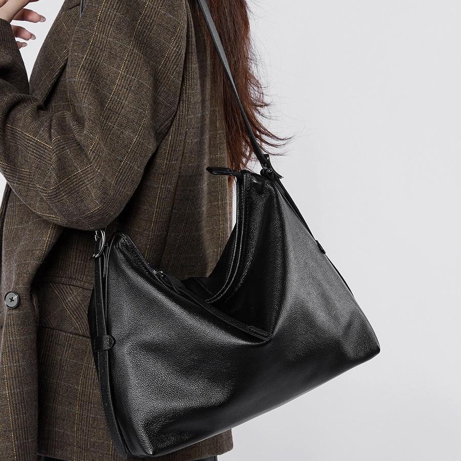 Genuine Leather Women's Bag, Winter 2025 New Model, High-end Niche Women's Shoulder Underarm Bag, Vintage Fashion Crossbody Bag