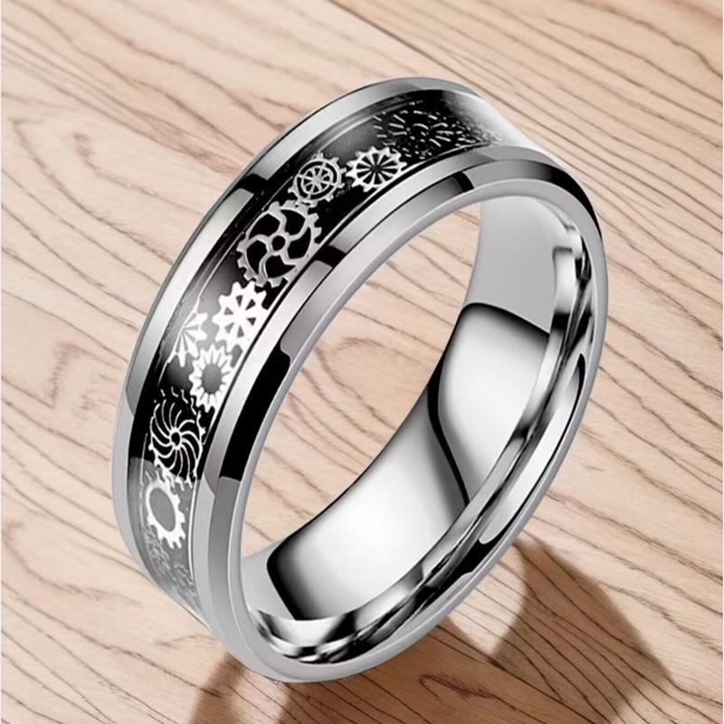 Titanium Steel Gear Ring for Men - Fashionable European & American Jewelry