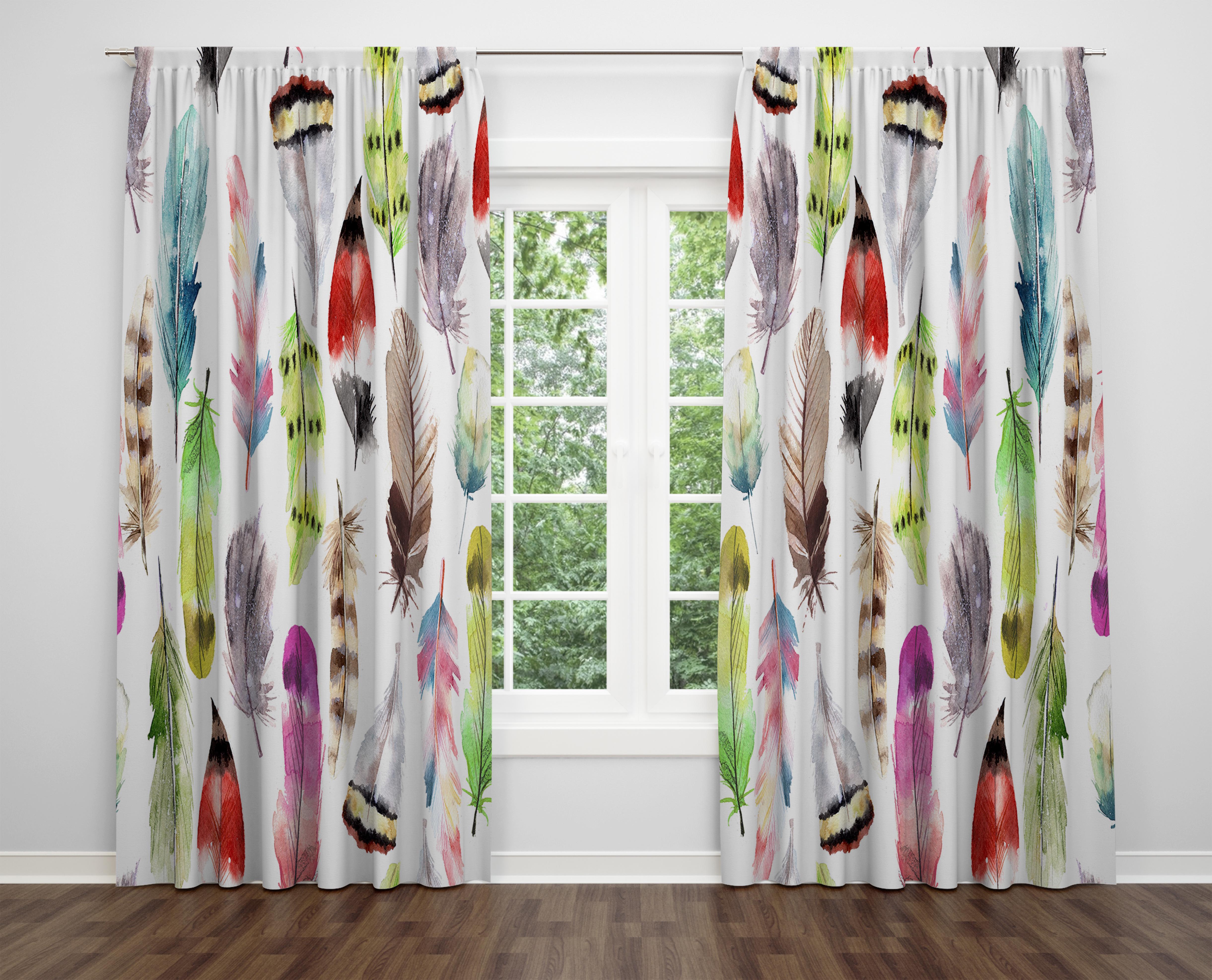 

Декоративний дизайн, високоякісна бавовняна тканина, ви можете вибрати одну або подвійну фіранку з крила 1 piece різнокольоровий