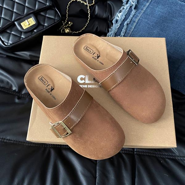 Fashion Shoes Cover Toe Ladies' Slippers Slipers Women 2025 Spring Retro Slides Shoes Cover Toe Woman's Slippers Slides 2025 Spring