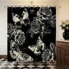 Vintage Watercolor Floral Shower Curtain for Bathroom,Boho Botanical Wildflower Shower Curta,Funny Waterproof Polyester