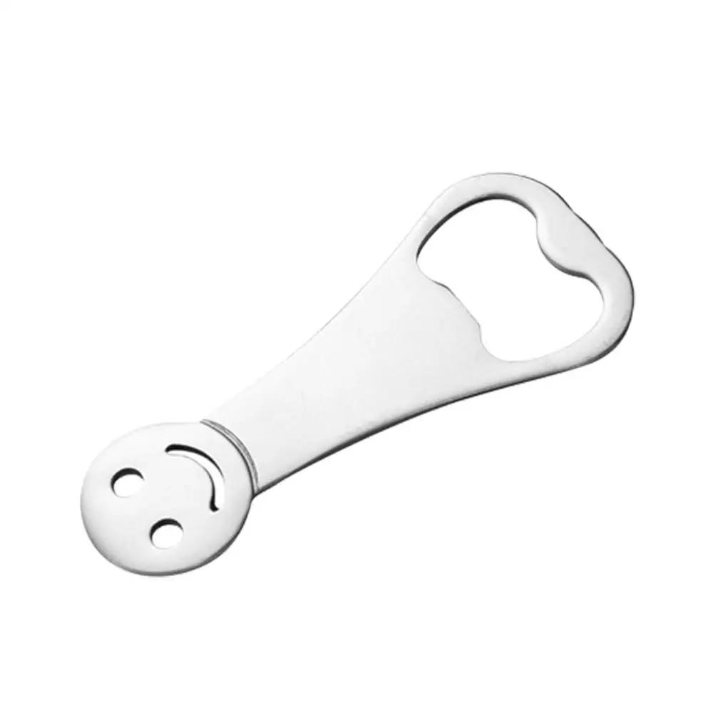 

Металлическая открывалка для пивных бутылок в форме улыбающегося лица, открывалка для бутылок из нержавеющей стали, кухонные принадлежности