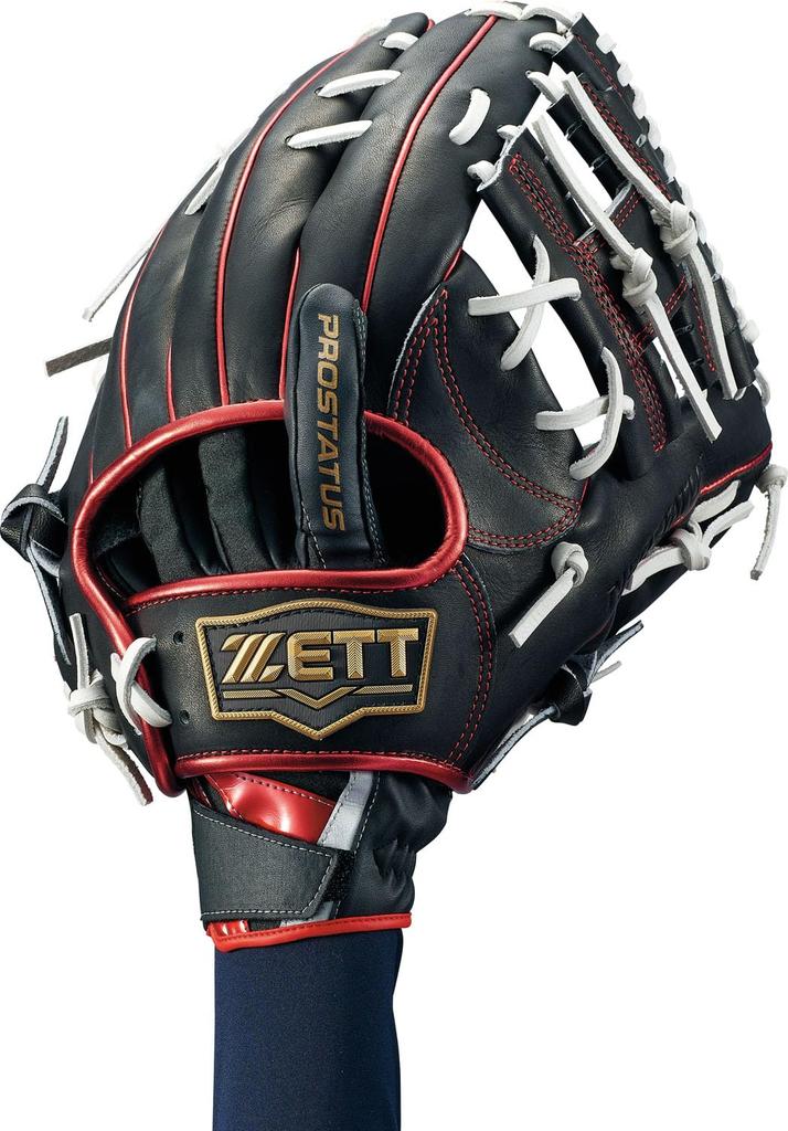 ZETT Baseball Defensive Pro Einzel Allgemein Schwarz x Rot LHL BG23012C Handschuhe, Status, Hand, Verwendung, (1964),