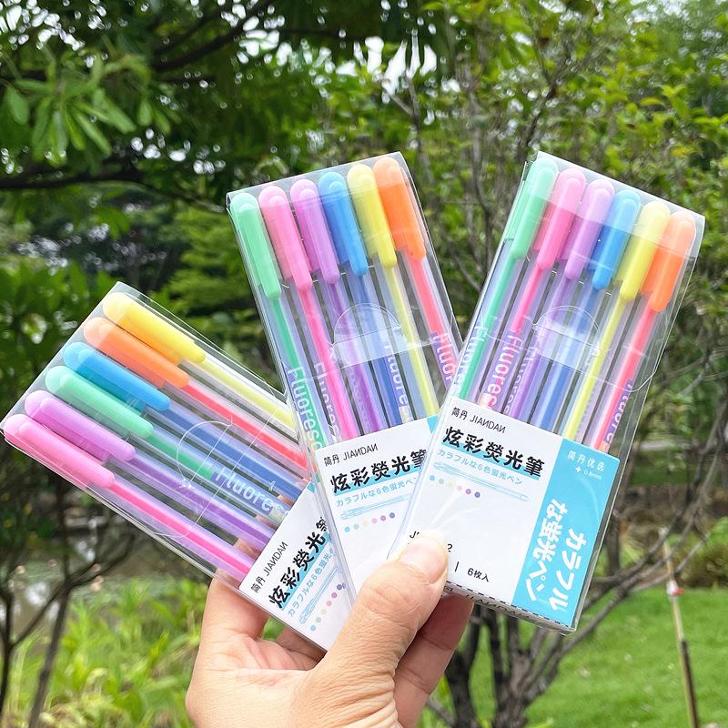 

Colorful Fluorescent Journal Pens: 6 or 12-Pastel Set for Children - Perfect for Award Gifts