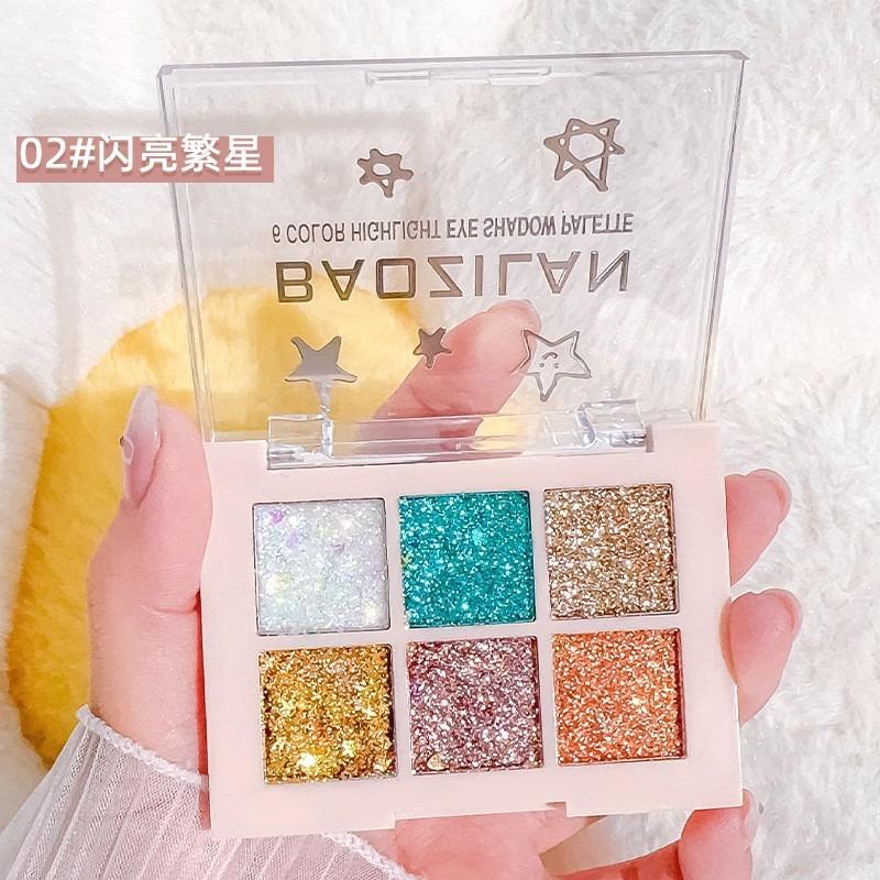 Color Glitter Eyeshadow Palette Glue Free For Stage Festival Makeup