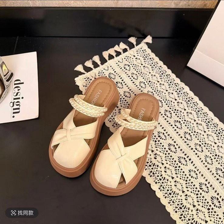 

Retro simple temperament Mary Jane shoes women 2025 summer fashion new two wear versatile casual platform slippers 35