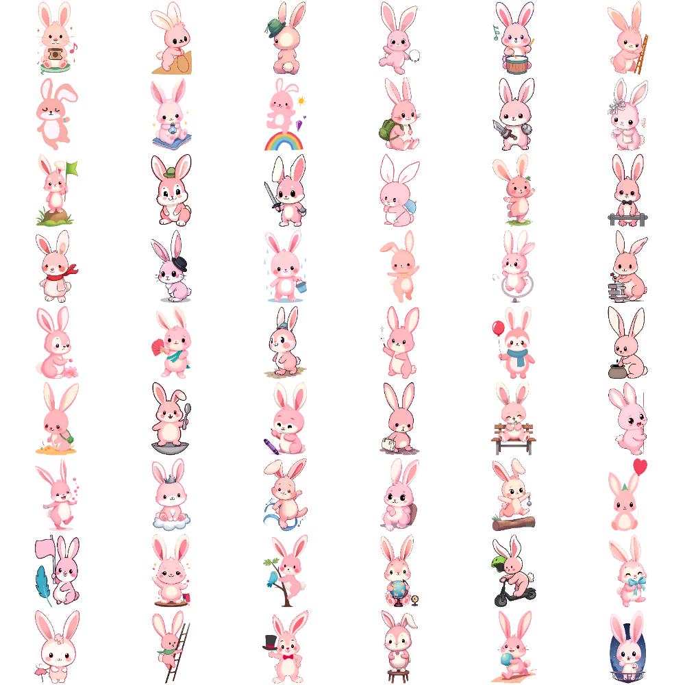 54pcs Temporary Tattoo Cartoon Waterproof Long-lasting Body Stickers Cute Rabbit Temporary Tattoo Stickers For Cheeks