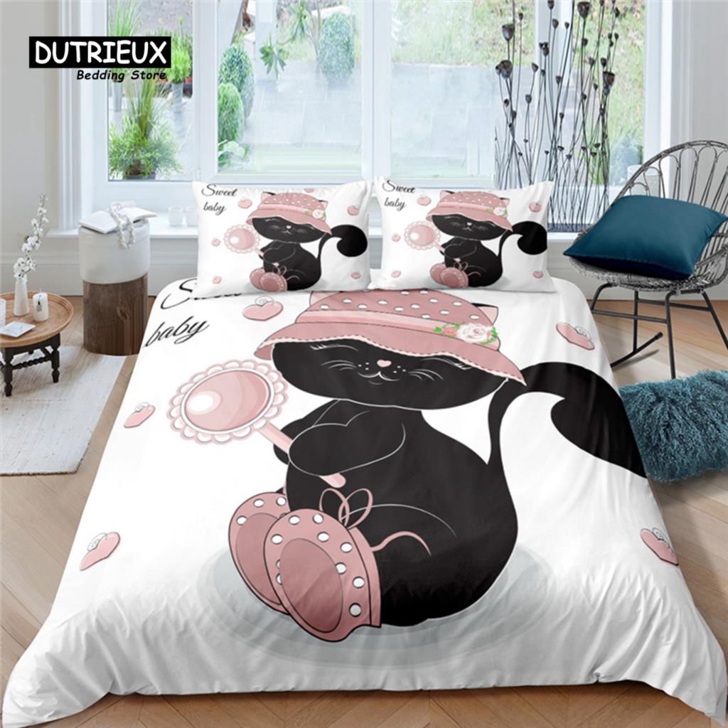 Luxury 3D Cartoon Animal Print Home Living 2/3Pcs Comfortable Duvet Cover Pillowcase Bedding Set Queen and King EU/US/AU/UK Size