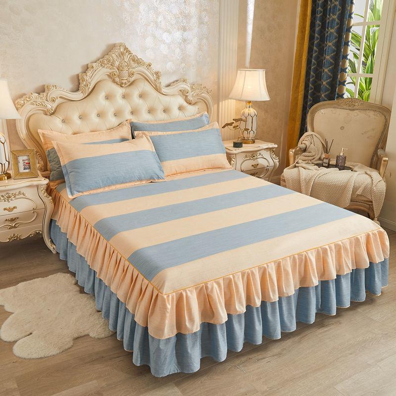 Trykt sengekappe Hudvennlig sengekappe Ett stykke Enkelt Dobbel Sengekappe Tredelt sett Dobbeltlags blondekant Sengekappe Sengekappe