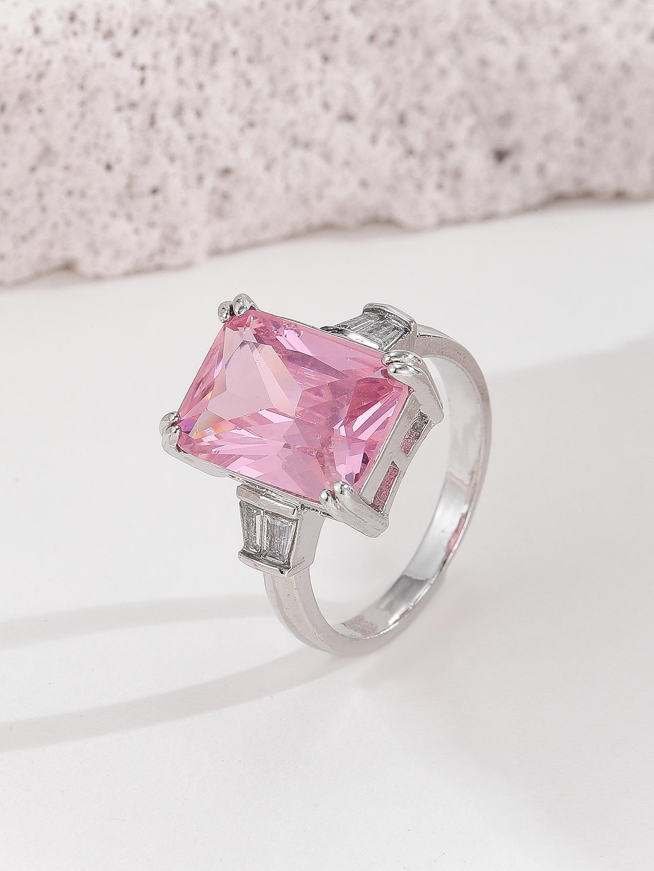 Роскошное кольцо-солитер с большим прямоугольным фианитом для женщин, обручальное кольцо, помолвочное кольцо, для вечерней вечеринки, элегантные женские ювелирные изделия, подарки 6